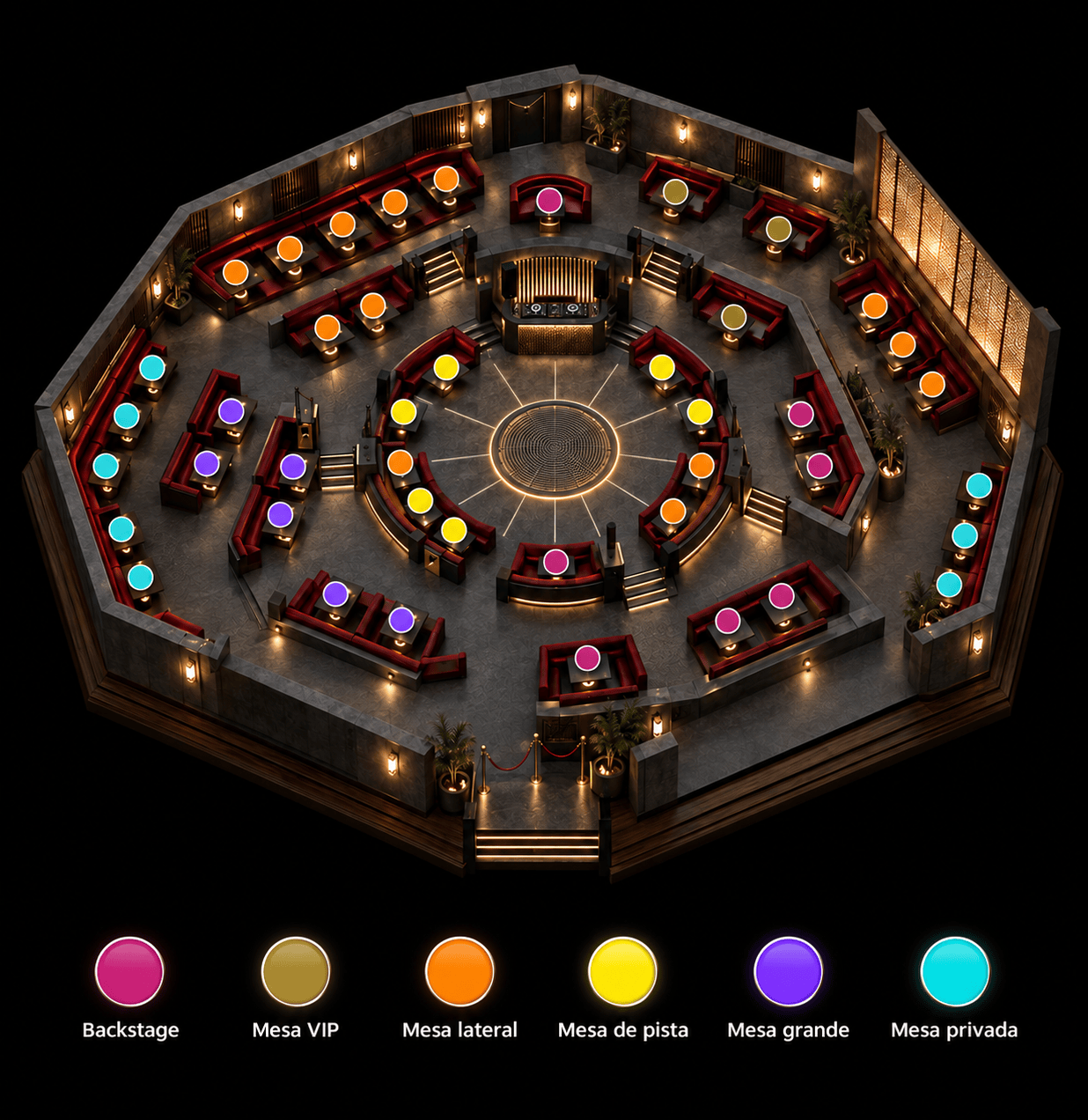 Fitz Marbella VIP tables 3D map